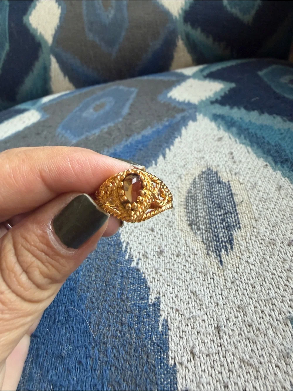 Vintage Avon Gold Tone Filigree Statement Ring